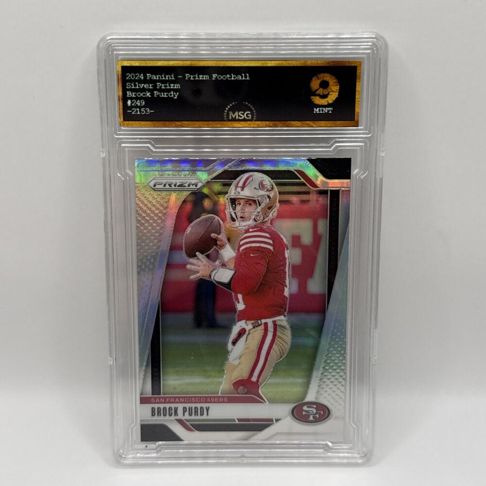 Brock Purdy 2024 Panini Prizm #249 Silver Prizm San Francisco 49ers Graded 9